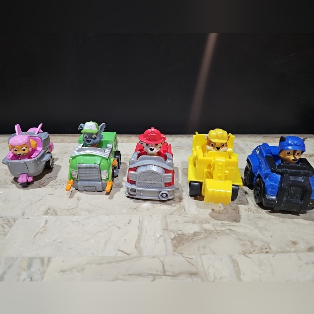 5 Mini Paw Patrol Rescue Racers Rubble Skye Marshall Chase Rocky